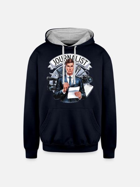 Guardian of Truth - Unisex Contrast Hoodie - navy/heather gray