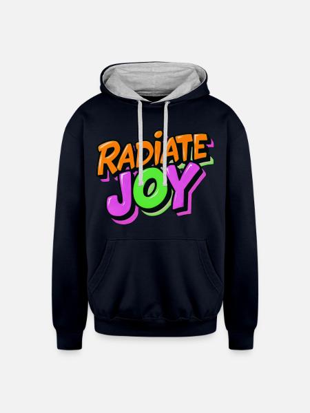 Radiate Joy - Unisex Contrast Hoodie - navy/heather gray