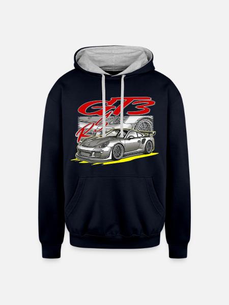 911 Gt3 Rs - Unisex Contrast Hoodie - navy/heather gray