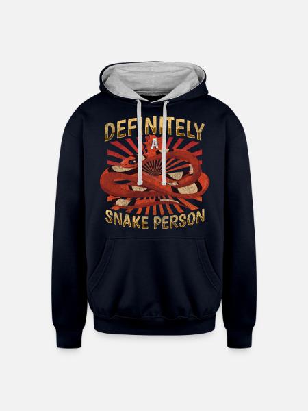 Snake Terrarium Nature - Unisex Contrast Hoodie - navy/heather gray