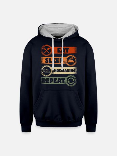 Shoes Job Craft Sole - Unisex Contrast Hoodie - navy/heather gray