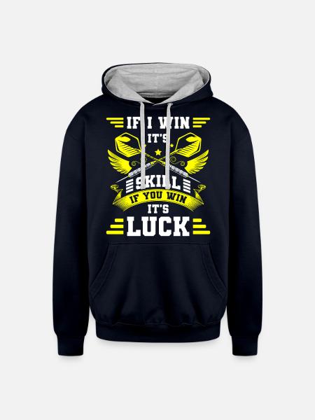 Darts Dartboards Target - Unisex Contrast Hoodie - navy/heather gray