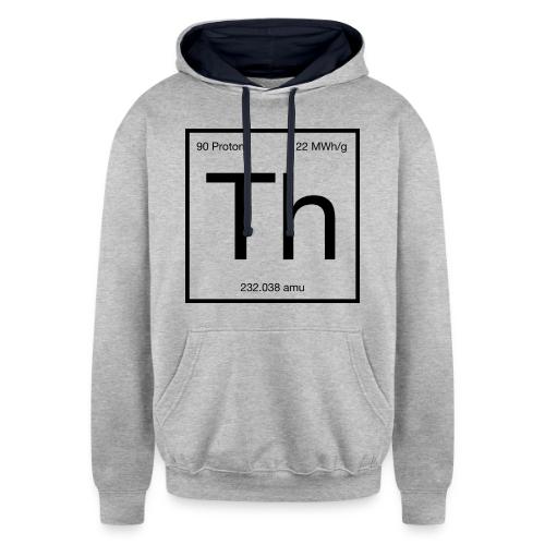 Thorium. Double-sided design. Black text. - Unisex Contrast Hoodie