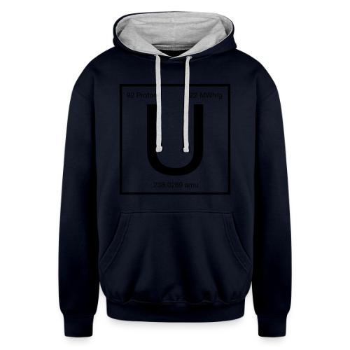 Uranium. Double-sided design. Black text. - Unisex Contrast Hoodie