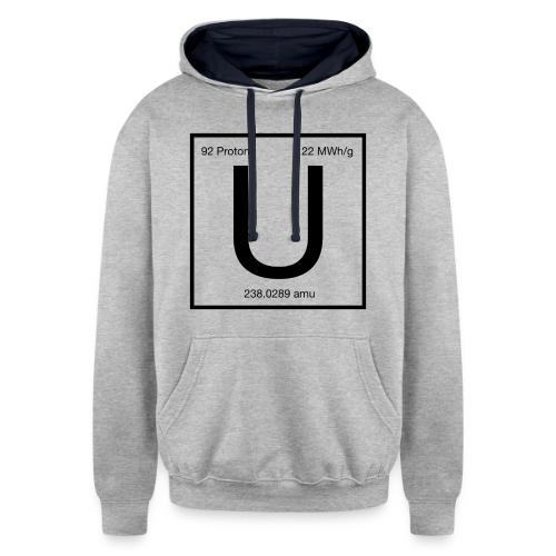 Uranium. Double-sided design. Black text. - Unisex Contrast Hoodie