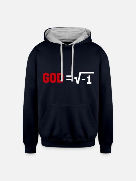 atheists - Unisex Contrast Hoodie - navy/heather gray
