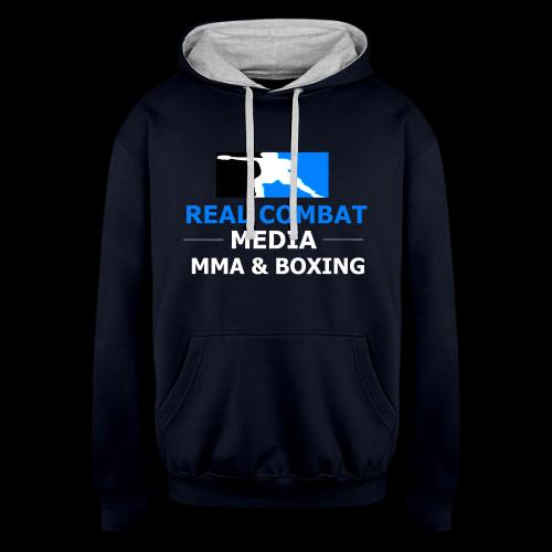 RCM MMA & BOXING Light Blue White Text - Unisex Contrast Hoodie
