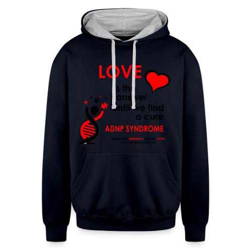 LOVE IS THE ANSWER Red and Black - Unisex Contrast Hoodie