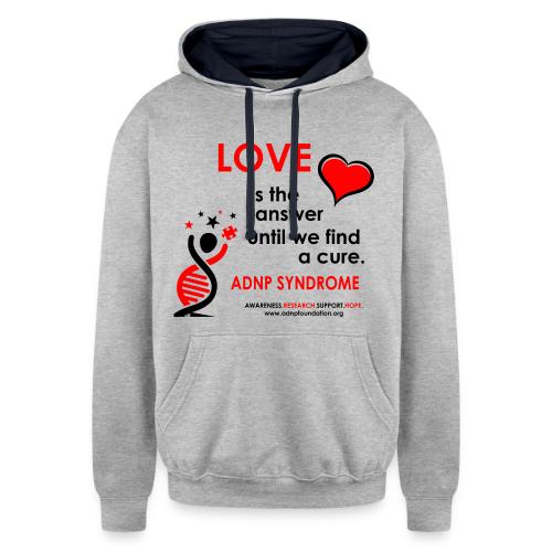 LOVE IS THE ANSWER Red and Black - Unisex Contrast Hoodie