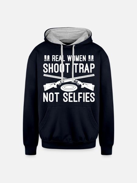 Trap shooting - Unisex Contrast Hoodie - navy/heather gray