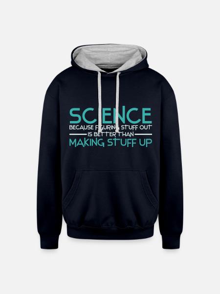 atheists - Unisex Contrast Hoodie - navy/heather gray