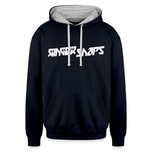 Ginger Snap5 logo (one line white) - Unisex Contrast Hoodie
