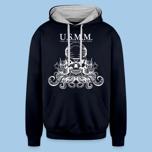 USMM, work like a captain, play like a pirate - Unisex Contrast Hoodie