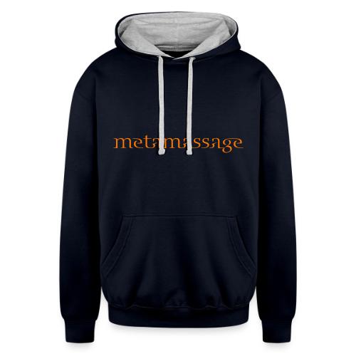 metamassage text logo - Unisex Contrast Hoodie