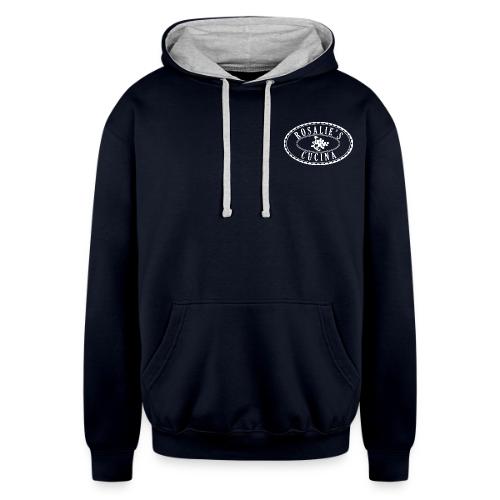 White Logo Rosalies Cucina - Unisex Contrast Hoodie