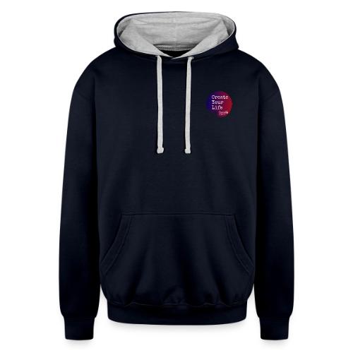 Create Your Life Sticker - Unisex Contrast Hoodie