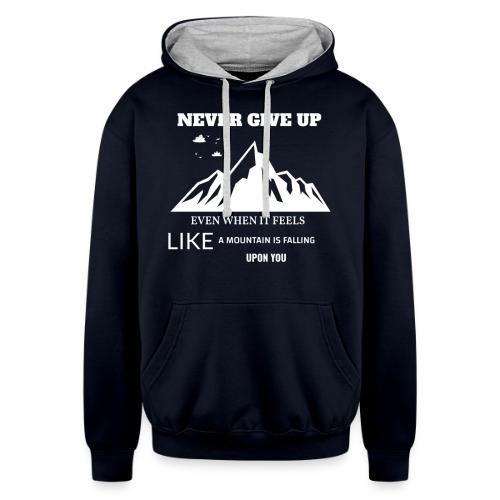 Never Give Up - Unisex Contrast Hoodie
