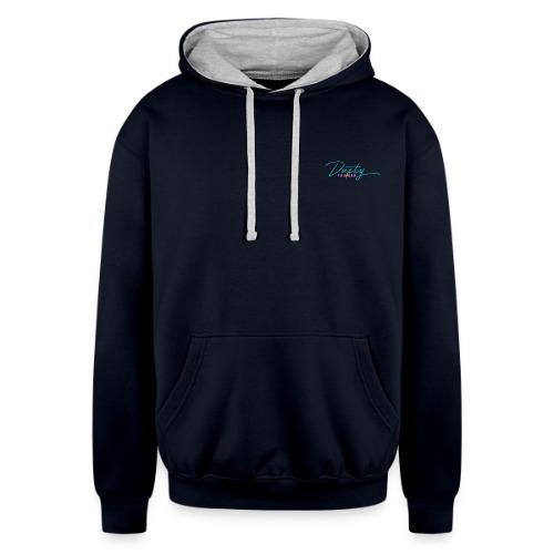 DT Logo with Petty Thunder back - Unisex Contrast Hoodie