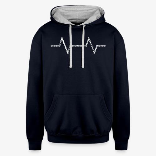 Bike Chain Heartbeat - Unisex Contrast Hoodie