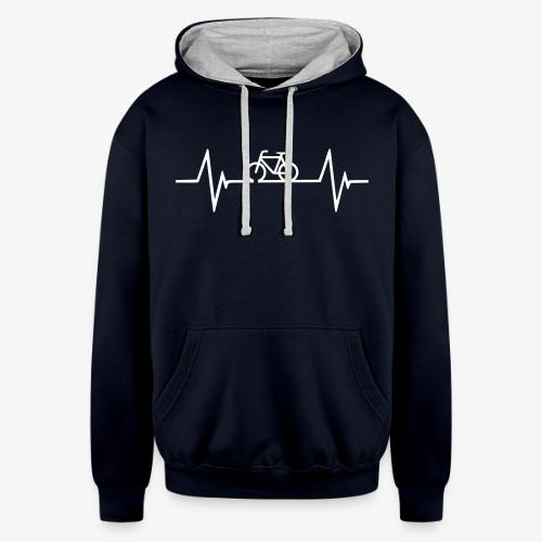 Bicycle Hearbeat - Unisex Contrast Hoodie