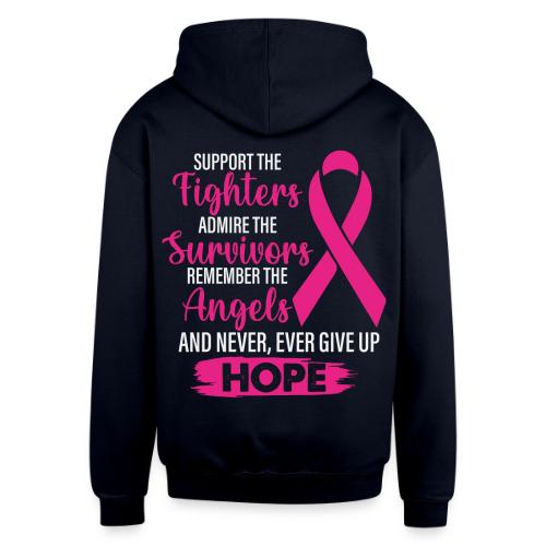 Breast cancer, Fighters, Survivors, Angels, Hope - Unisex Contrast Hoodie