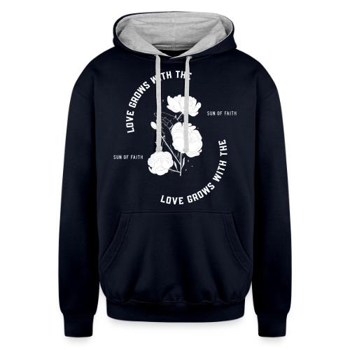 Love Grows With The Sun Of Faith - Unisex Contrast Hoodie