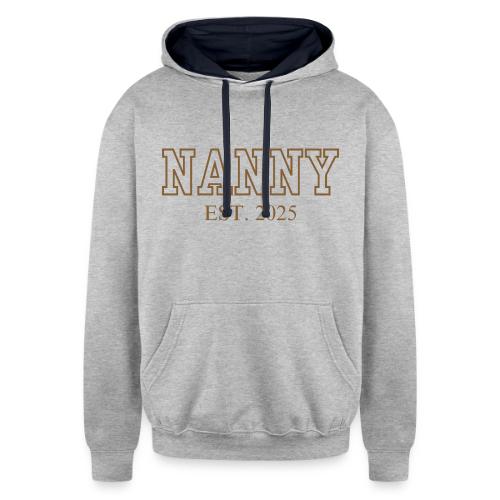 Nanny Est. 2025 (Brown Font) - Unisex Contrast Hoodie
