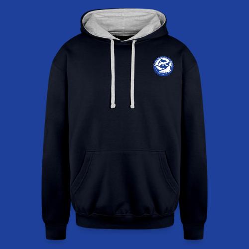 Logo (Front) Premie Pup (Back) - Unisex Contrast Hoodie