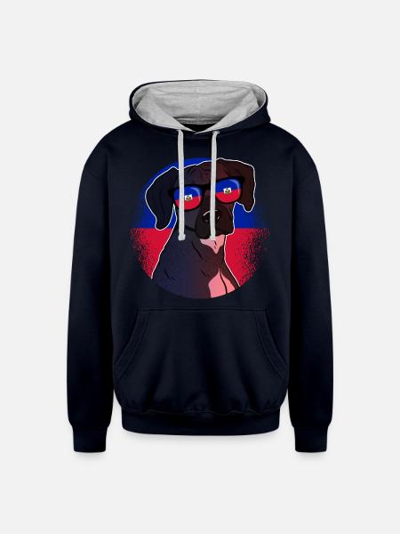 Haiti - Unisex Contrast Hoodie - navy/heather gray