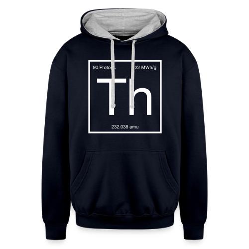 Thorium. Double-sided design. White text. - Unisex Contrast Hoodie