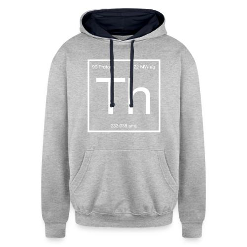 Thorium. Double-sided design. White text. - Unisex Contrast Hoodie