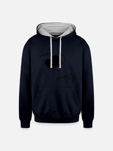Take sweety.com - Unisex Contrast Hoodie - navy/heather gray