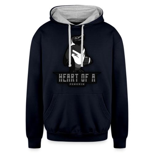 Heart Of A Penguin - Unisex Contrast Hoodie