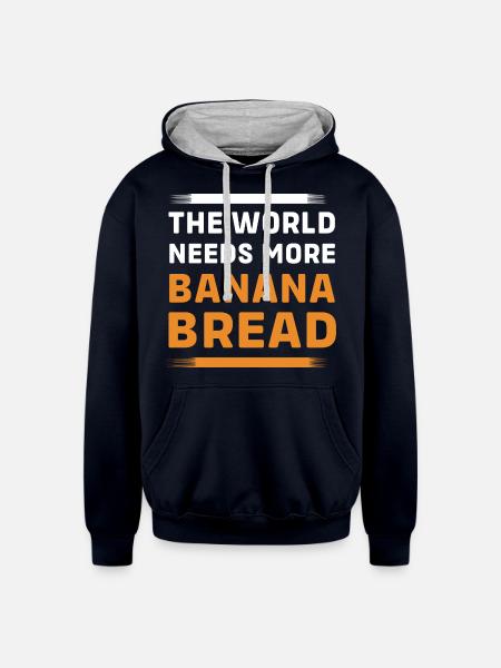 Bread Baker Banana Bread - Unisex Contrast Hoodie - navy/heather gray