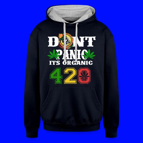 Joking 420 Organic Smoke Weed Marijuana Design - Unisex Contrast Hoodie