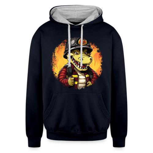 Fireman crocodile - Unisex Contrast Hoodie
