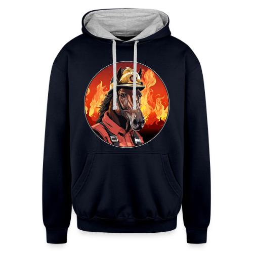 Horses Firefighter / fireman horse - Unisex Contrast Hoodie