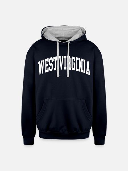 West Virginia - Unisex Contrast Hoodie - navy/heather gray