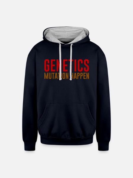 Genetics Mutation Happen - Unisex Contrast Hoodie - navy/heather gray