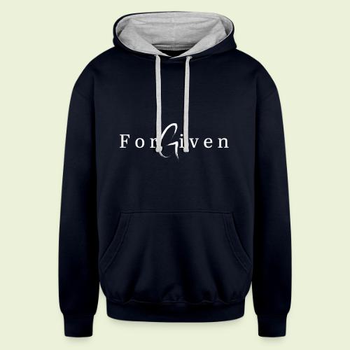 Forgiven In White Letters - Unisex Contrast Hoodie