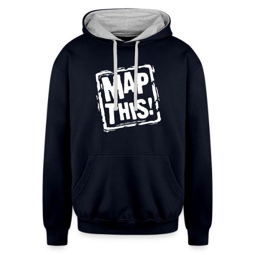 MapThis! White Stamp Logo - Unisex Contrast Hoodie