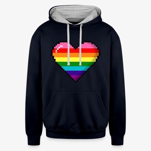 Gilbert Baker Original LGBTQ Gay Rainbow Pride 8- - Unisex Contrast Hoodie