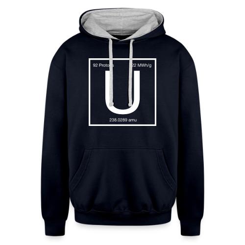 Uranium. Double-sided design. White text. - Unisex Contrast Hoodie