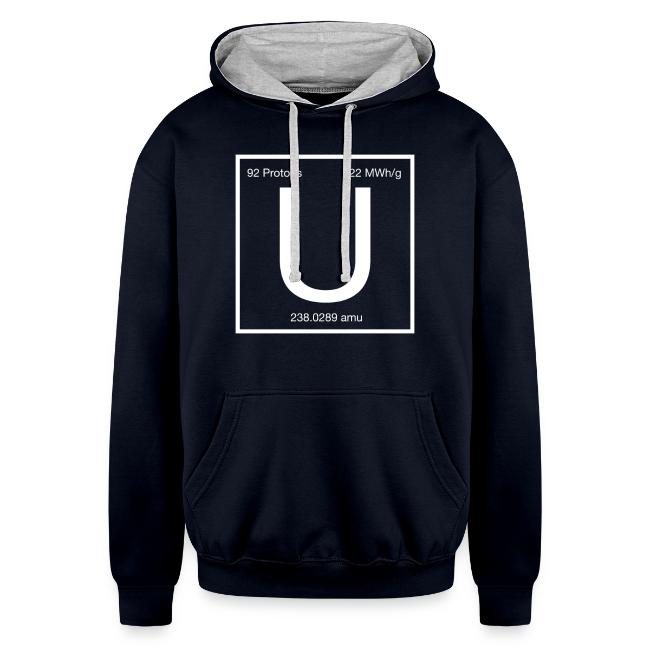 Uranium. Double-sided design. White text.
