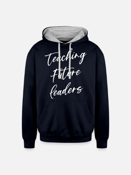 Teaching Future Leaders - Unisex Contrast Hoodie - navy/heather gray