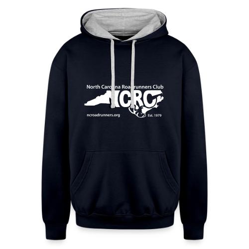 NCRC White Logo1 - Unisex Contrast Hoodie