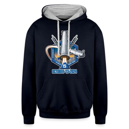 Starship Flight Test 5 - With Date - Unisex Contrast Hoodie