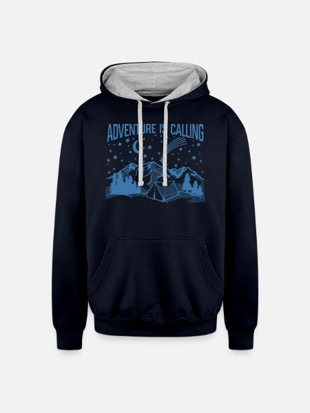 Adventure is calling. - Unisex Contrast Hoodie - navy/heather gray