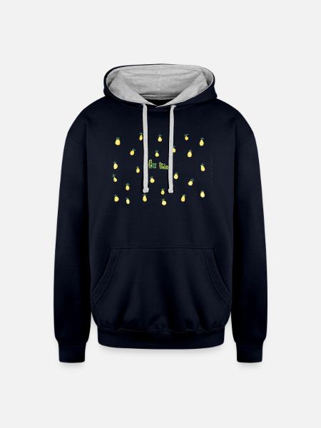 BeKind Pineapple - Unisex Contrast Hoodie - navy/heather gray
