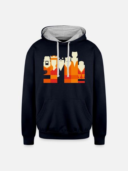Inconceivably Minimal - Unisex Contrast Hoodie - navy/heather gray